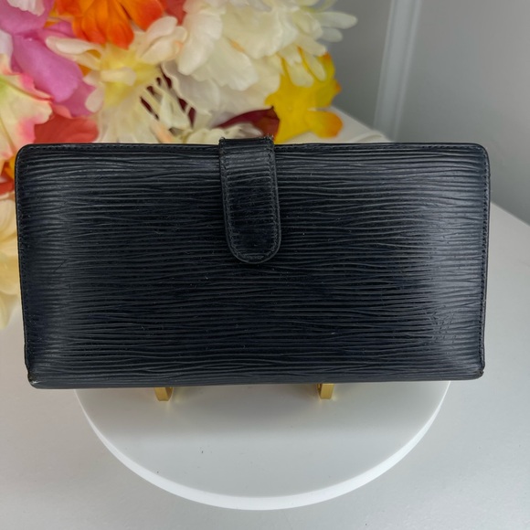 Louis Vuitton Handbags - Vintage Black Epi Leather Louis Vuitton long Kiss snap Wallet